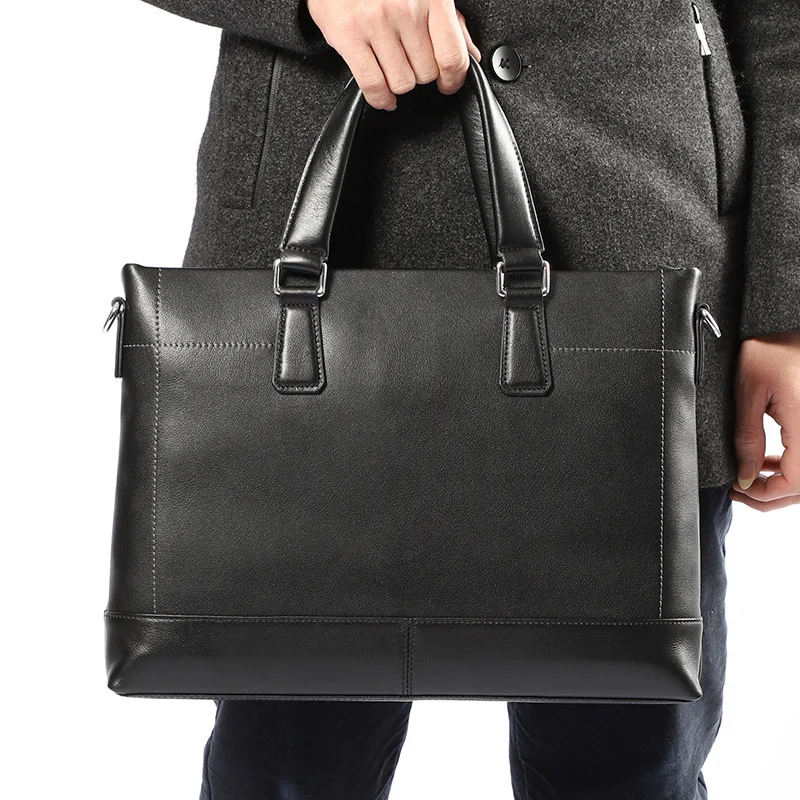 AETOO  Handbag Men's bag horizontal leather briefcase men's business head layer cowhide men's bag single shoulder crossbody bag