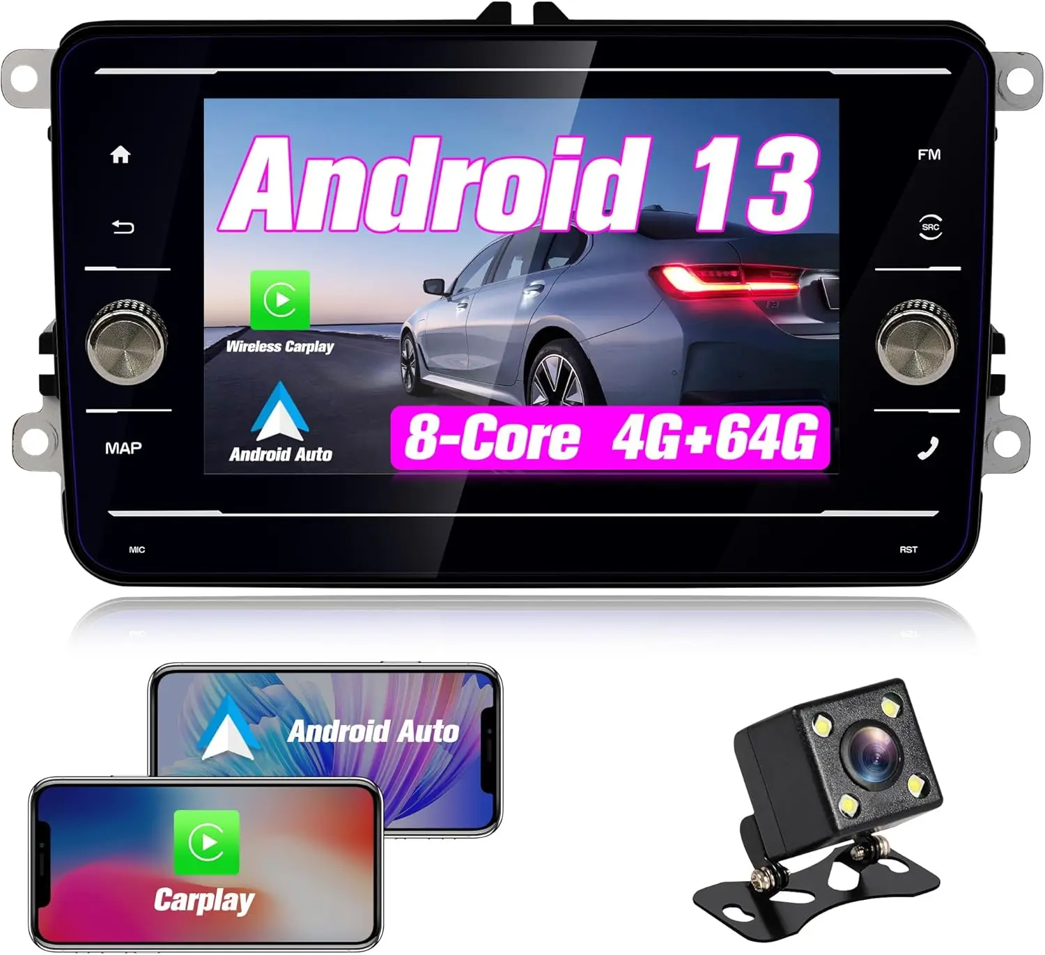 

Автомобильная стереосистема Android Carplay для Volkswagen Passat Jetta Golf Seat Skoda, 7 дюймов