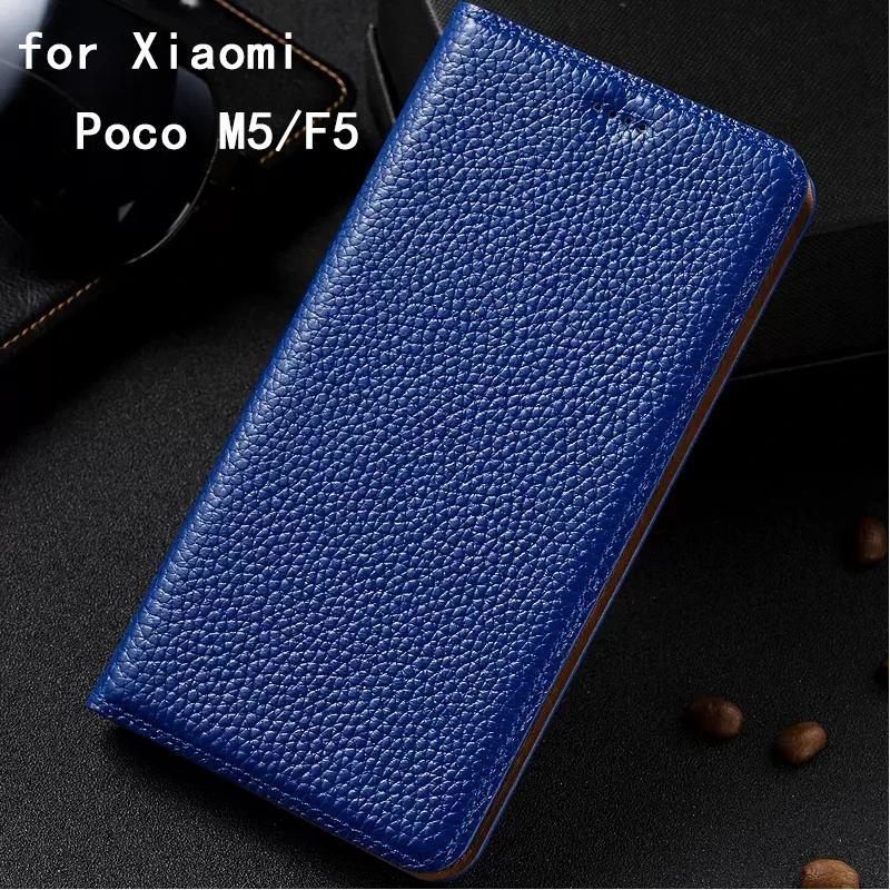 

Luxury Genuine Leather Case for Xiaomi Poco M5 Magnetic Flip Phone Funda for Xiaomi Poco C55 F5 Coque Capa Fashion Cover Cases