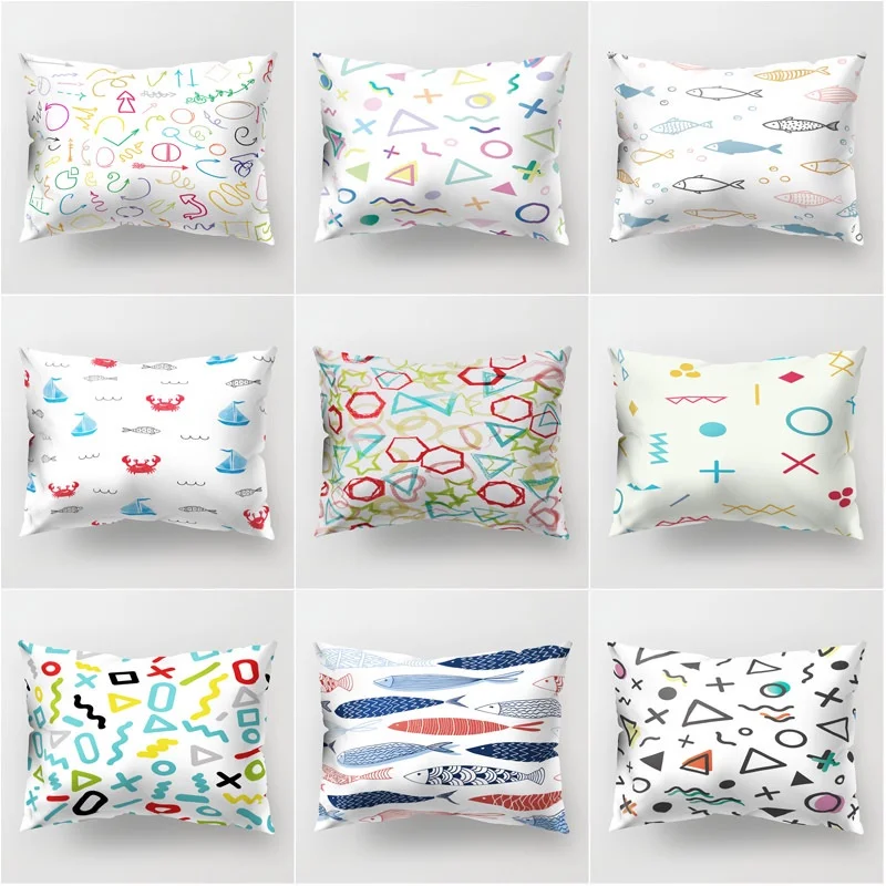 

Pillow Case Simple Graffiti Ocean Pattern Fashion Cushion Cover Sofa Bedroom Home Life Decoration Pillow Case
