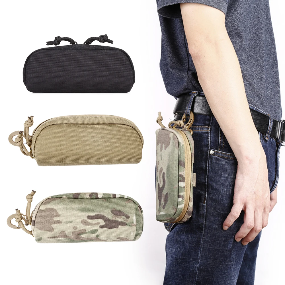 

Molle Tactical Eyeglass Pouch Sunglasses EDC Waist Pack Zipper for Camp Hunting Accessories Organizer Eyeglasses Case Bag