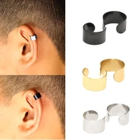 fashion simple gold plated stainless steel ear cuffs earrings fake piercing clips for teens men women casual sports trendy