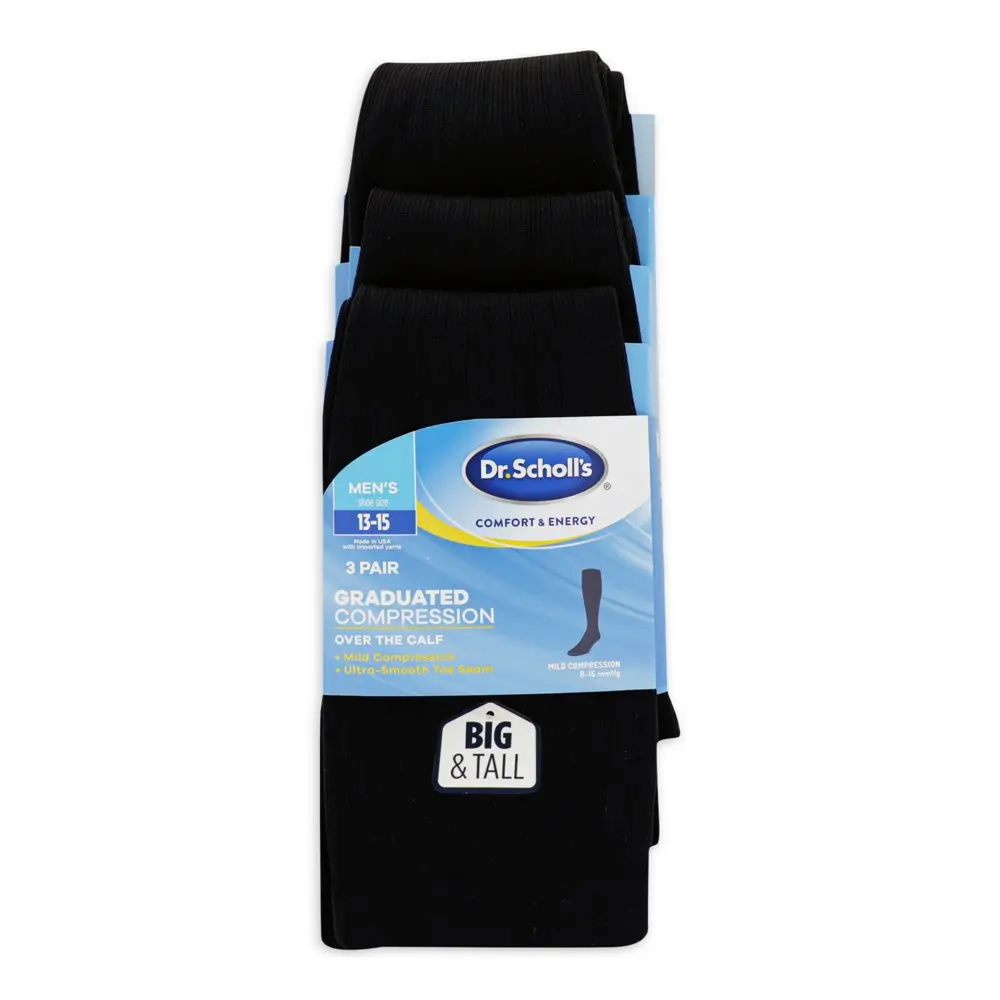 Men`s Graduated Compression Over the Calf Socks 3 Pack