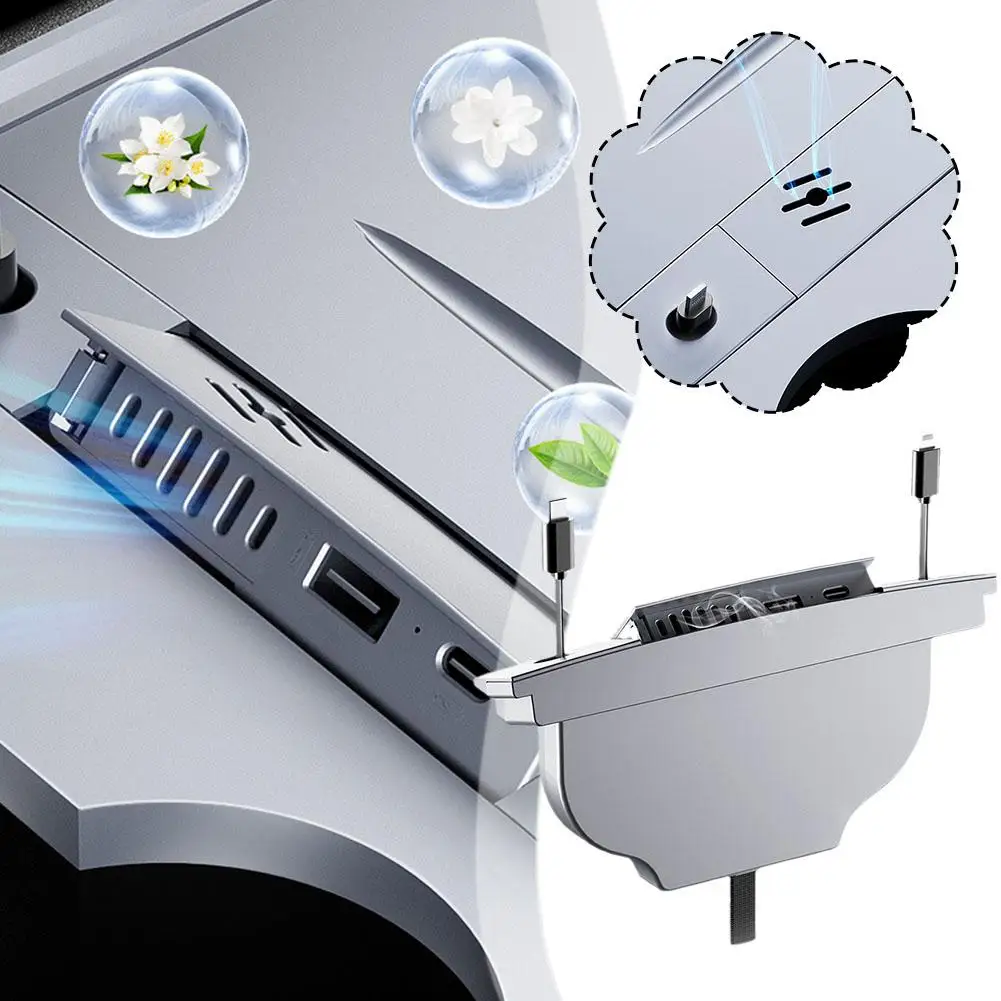 

Central Control Aromatherapy Docking Station for Tesla Model 3/Y 2 Port USB Charging With Cable 27W Fast Charging LED Shunt U0B9