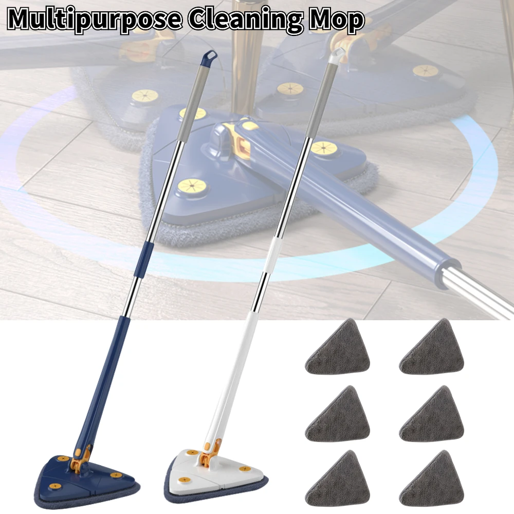 

Telescopic Triangle Mop 360 Rotatable Adjustable Cleaning Mop Squeeze Mops for Home Wall Car Kitchen Reusable Floor Spin Mop