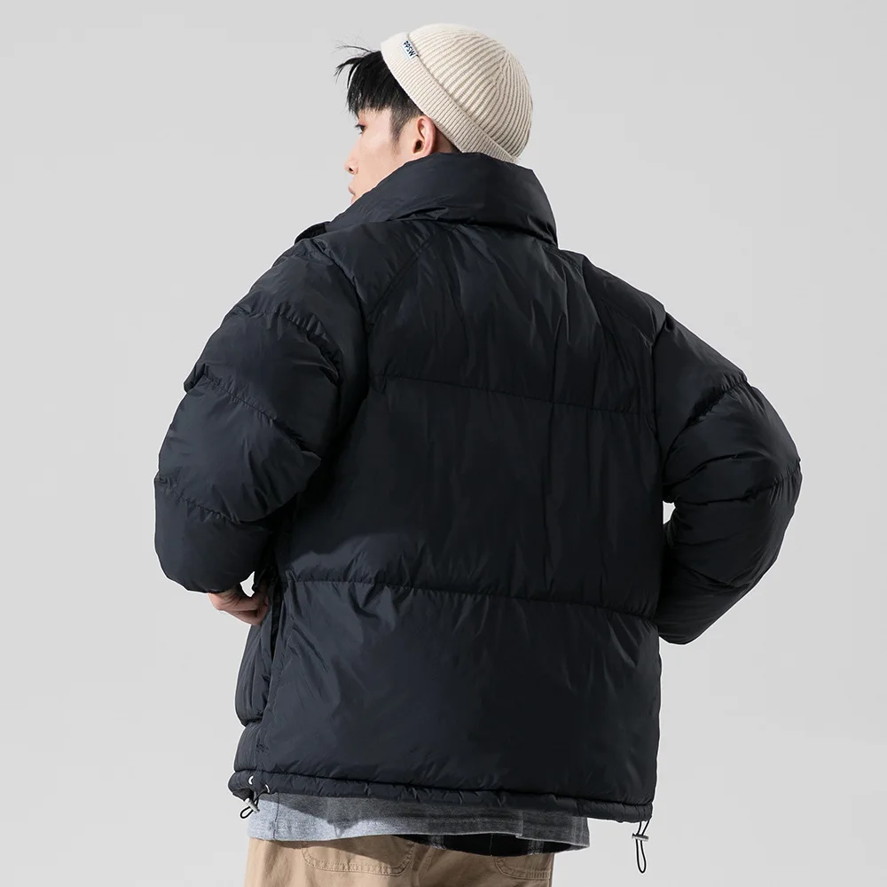 Winter personality side seam pockets padded jacket thickened loose men's trend hooded coats for men winter Men's jacket parkas