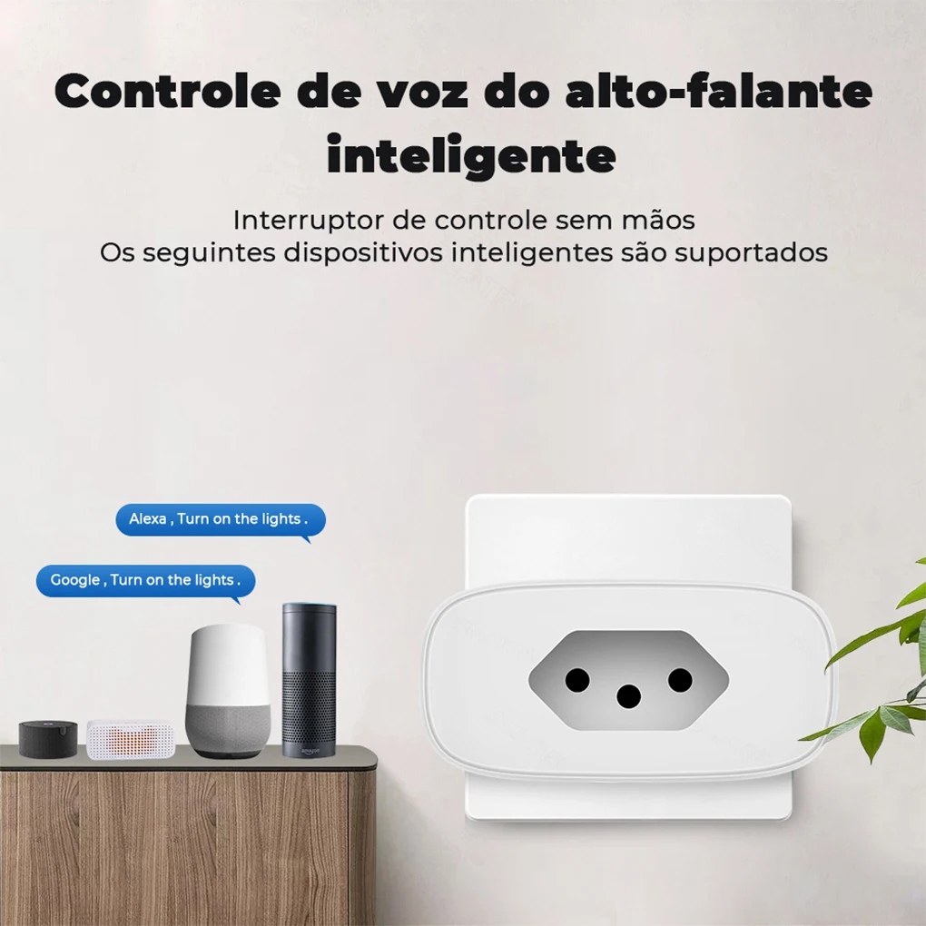 Беспроводная розетка с таймером бразильской вилкой Wi-Fi Tuya