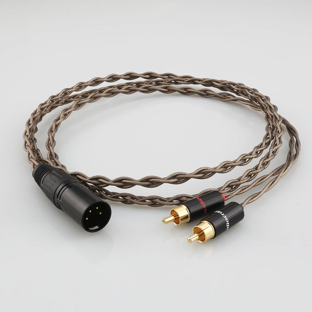 

HIFI 4pin XLR Balanced Male to 2 RCA Male Cable Nordost Odin Siver Plated XLR to Double RCA Male Audio Aux Cable