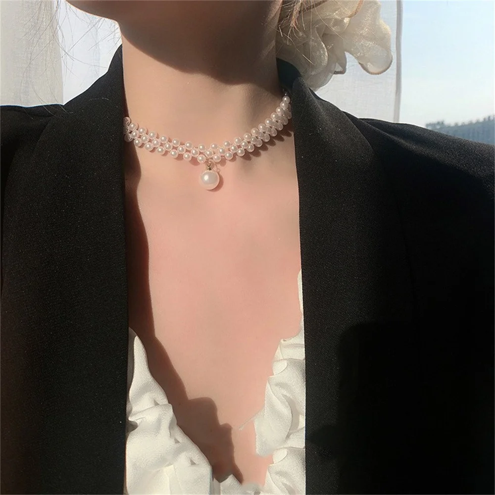 

Pearl Woven Choker Necklace In 2022 New South Korean Design Feeling Clavicle Chain Fashion Personality Summer Women's Style