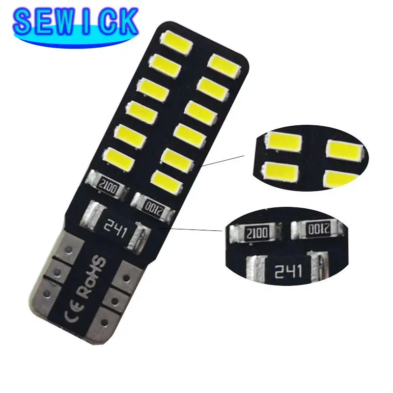 Автомобильный T10 светодиодный 500 194 W5W 168 SMD 24 3014 габаритные огни боковая лампа 12 В