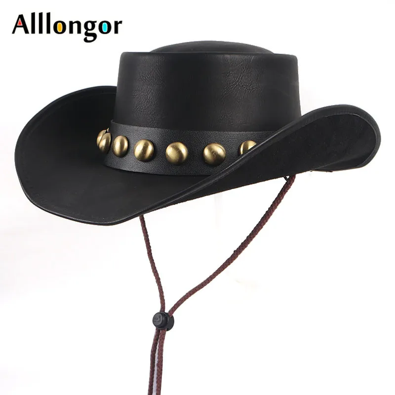 High Quality Leather Western Cowboy Hat 