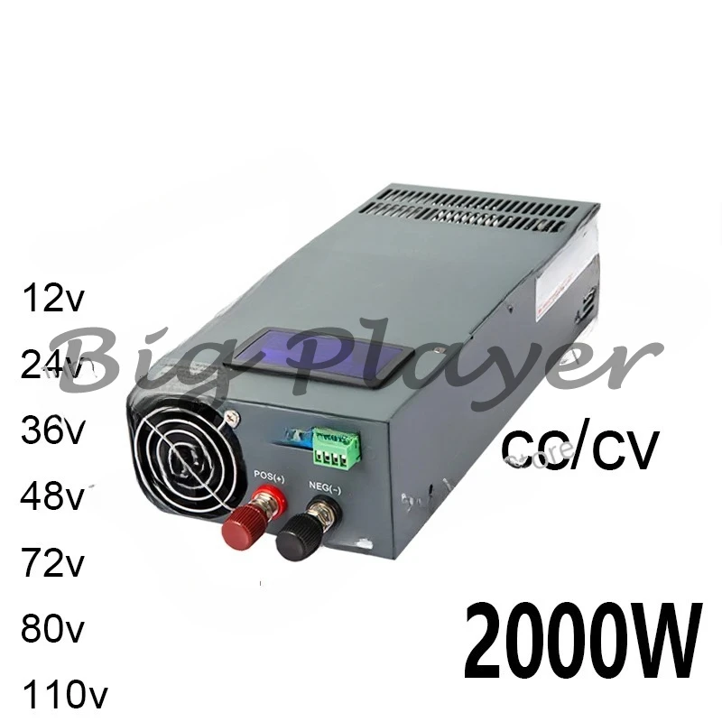 

Блок питания 2000 Вт 150A 30A 40A 50A 60A 70A 100A 120A 12 В 24 В 36 В 48 В 60 В 80 В 110 В CC/CV Регулируемый дисплей 2000 Вт Дополнительный