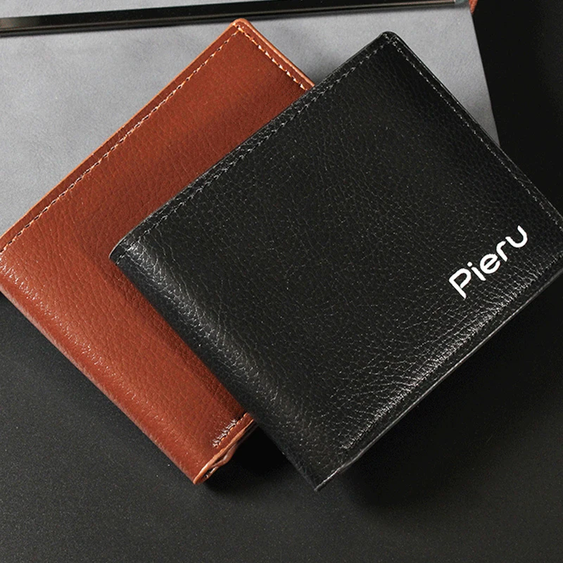 

Short Men Wallets Slim Classic Coin Pocket Photo Holder Small Male Wallet High Quality Card Holder PU Leather Men Purses