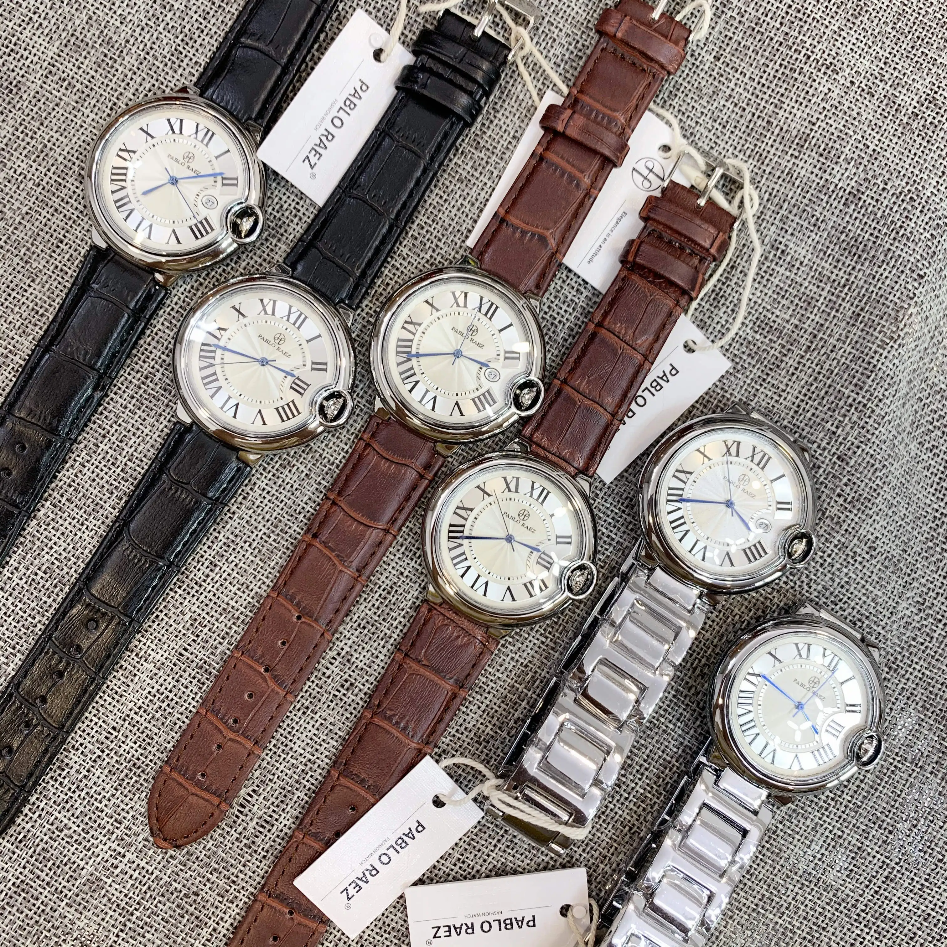 

PABLO RAEZ Couple Watch Men Women Simple Luxury Quartz Leather Wristwatch Lady Clock Male Female Steel Waterproof Lovers Gifts