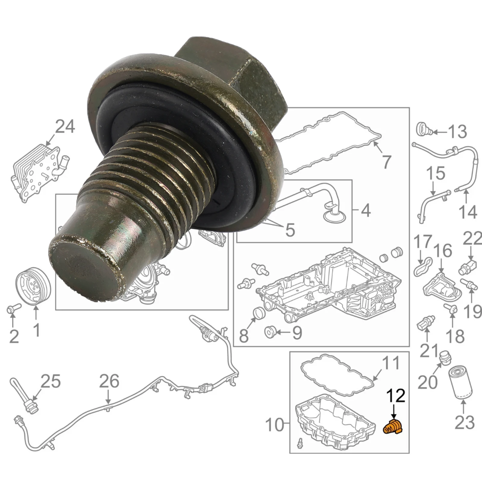 Для Chrysler 300C Grand Sebring Dodge Charger Citroen Jumper 06506214 АА 1990-2020 гг. 6507741 AA F75Z-6730-BA Пробка слива
