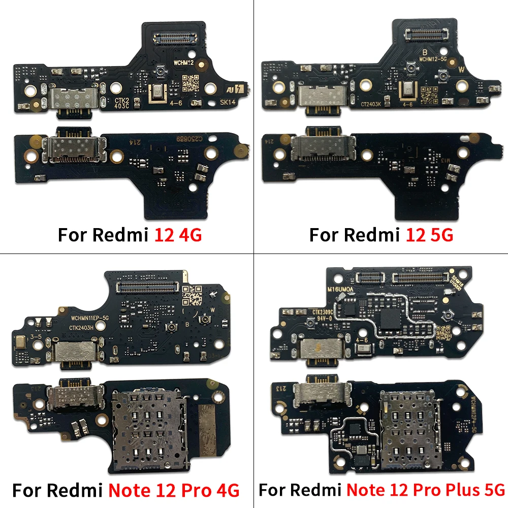 100 шт. для Xiaomi Mi 12 12S 12X 13T Poco C61 X4 Pro 5G/для Redmi 12C A3 Note Plus 5G 13 4G USB зарядная плата Flex