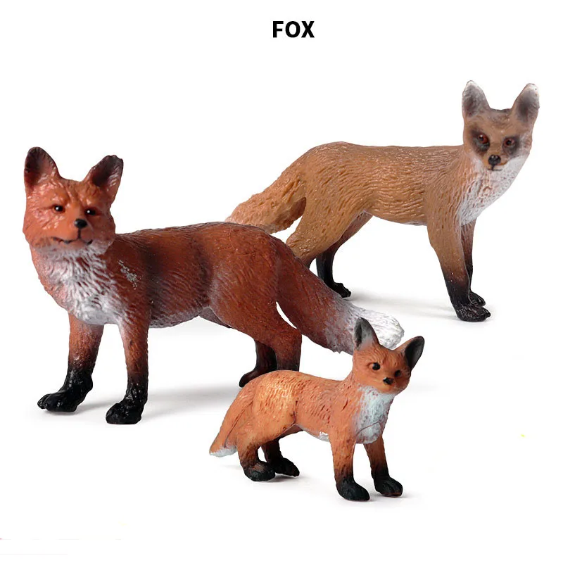 

Оригинальные фигурки диких животных, мини-фигурки лисы, миниатюрные коллекционные игрушки для детей