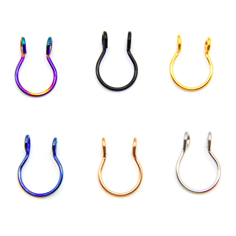 

1 piece of U-shaped fake nose hoop septum ring stainless steel nose perforation fake perforation Oreja jewelry