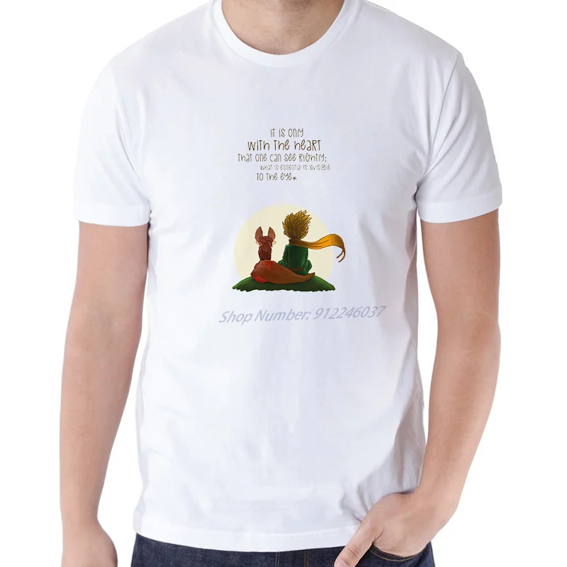 

Футболка большого размера с принтом Маленький принц, Антуан де Сен-эксупери, маленькая принц, роза, лиса, Пило, футболка с графическим принто...