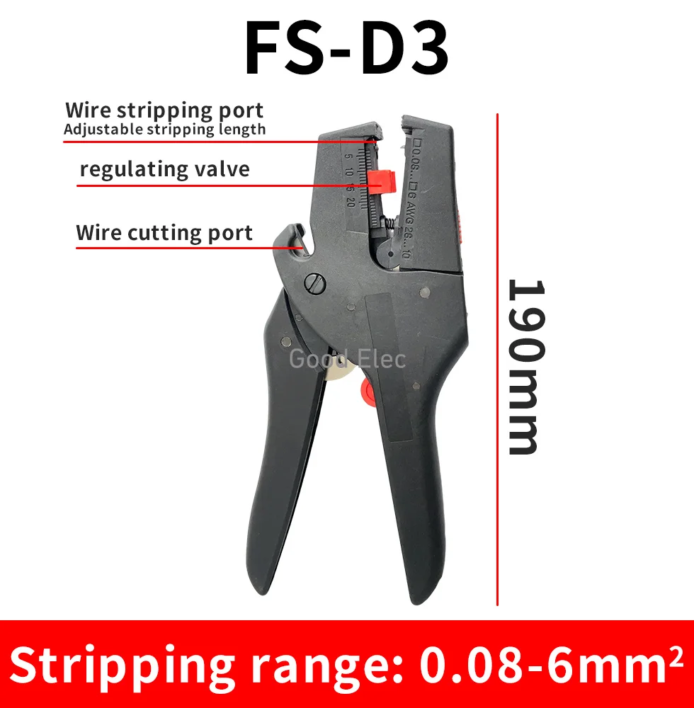 FS-D3 Саморегулирующийся инструмент для зачистки изоляции диапазон проводов 0 08-4