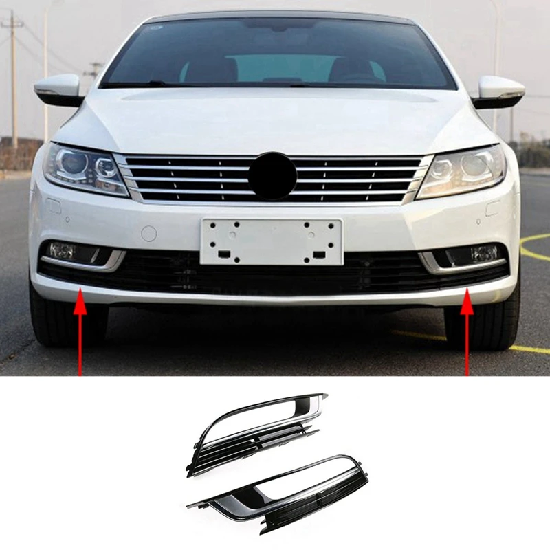 

Front Bumper Grille Fog Light Grille Frame Fog Light Cover Car For VW CC 2013-2016 35D853666 35D853665