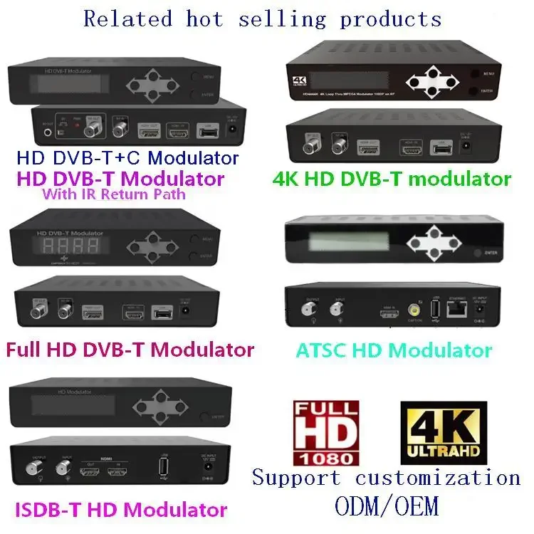 Новые стандартные продукты 4K Full HD 1-канальный цифровой энкодер HDMI TO RF DVB-T/C DVB-T+C DVBT