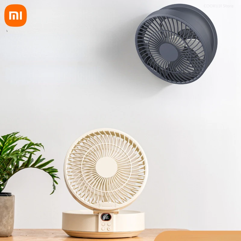 

Xiaomi Control Wireless Punch-free Wall Mounted Circulation Air Cooling Fan with LED Light Folding Electric Ventilator Table Fan