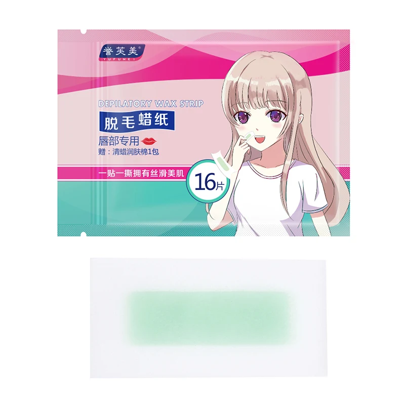 

16Pcs Face Lip Hair Removal Wax Strips Waxing Wipe Sticker Eyebrow Beard body