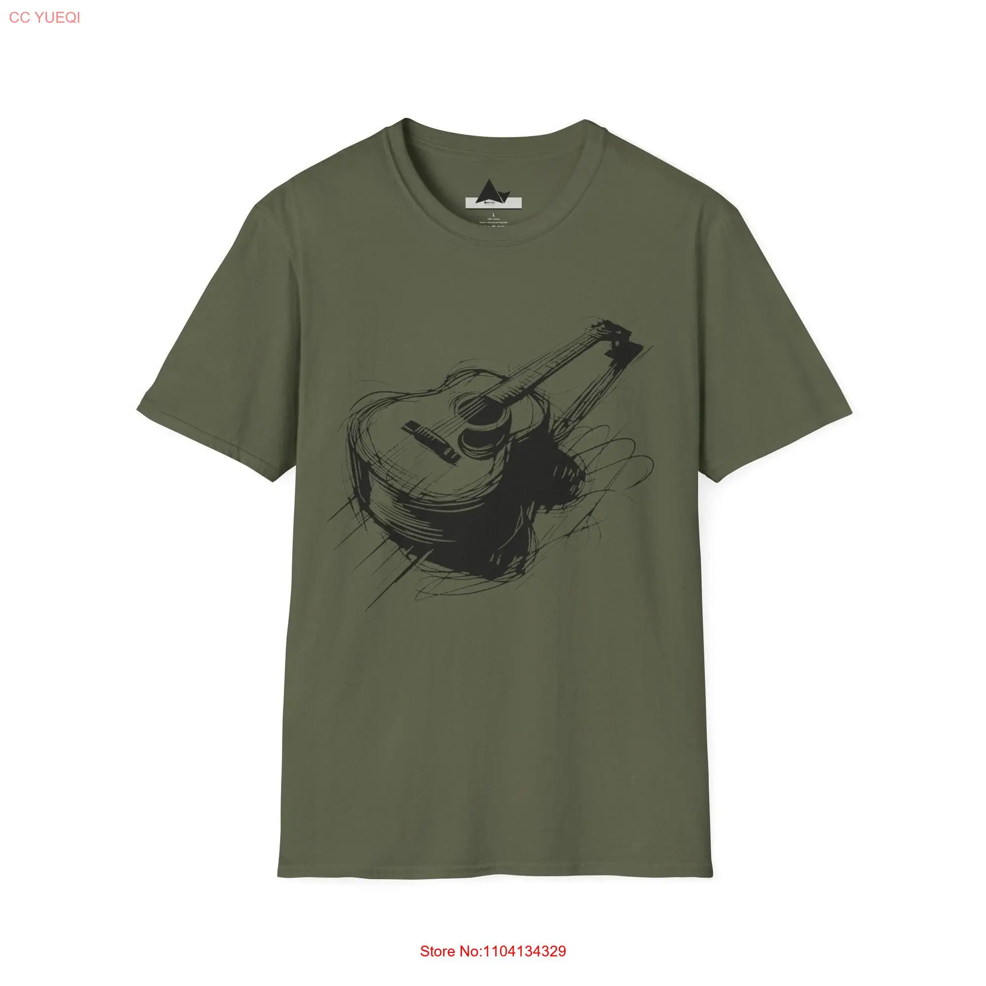 Футболка с длинным или коротким рукавом для любителей акустической гитары