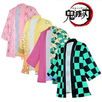 anime demon slayer kimetsu no yaiba haori kimono cosplay costume agatsuma zenitsu tomioka giyuu summer costumes coat shirt