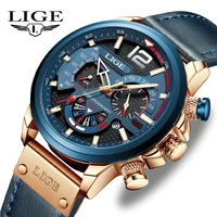 lige watches mens sport reloj hombre casual relogio masculino military leather wrist watch for men waterproof quartz mens watch