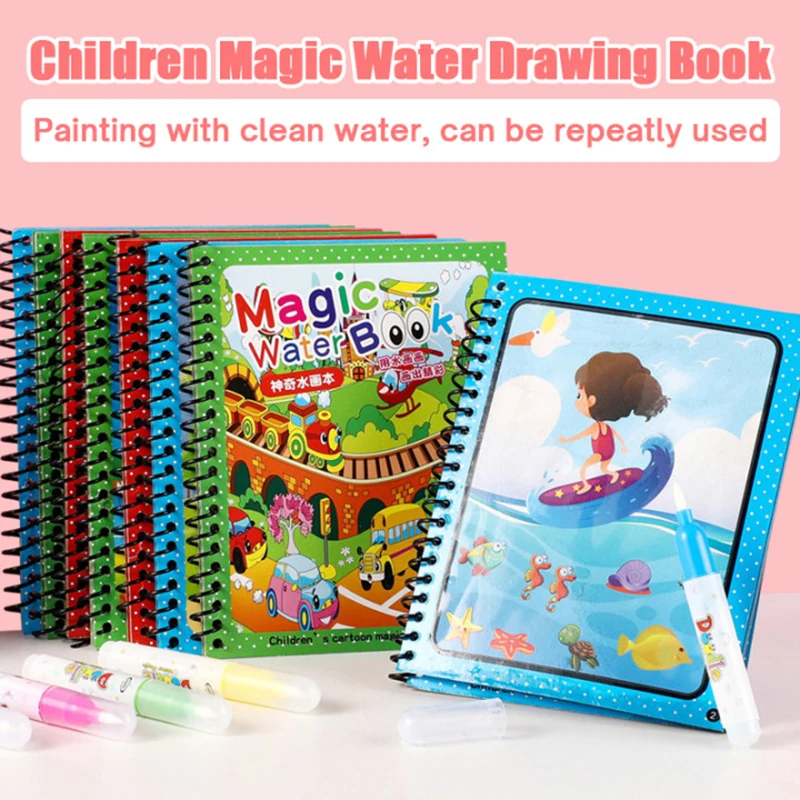

Children Magic Water Drawing Book Montessori Toys Reusable Coloring Book Sensory Early Education Toys for Kids Birthday Gift