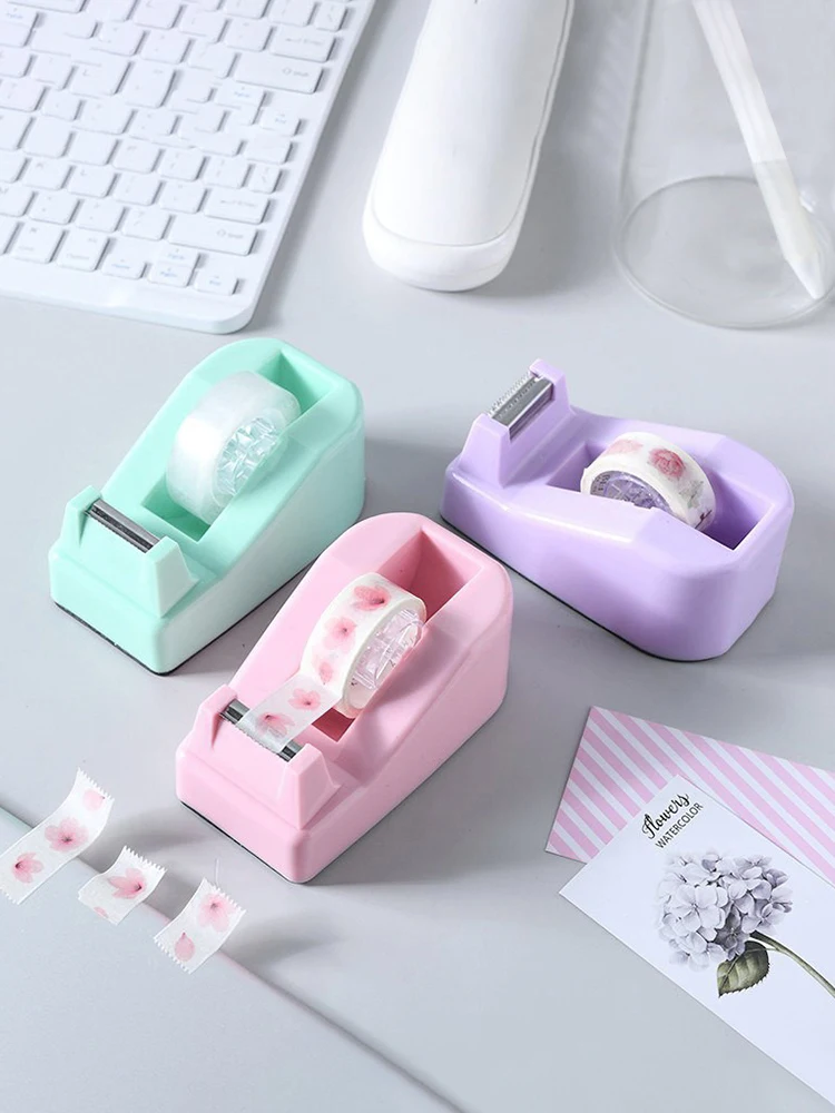 

Macaron Colour Tape Holder Tape Dispenser Cutter Desk Office Supply