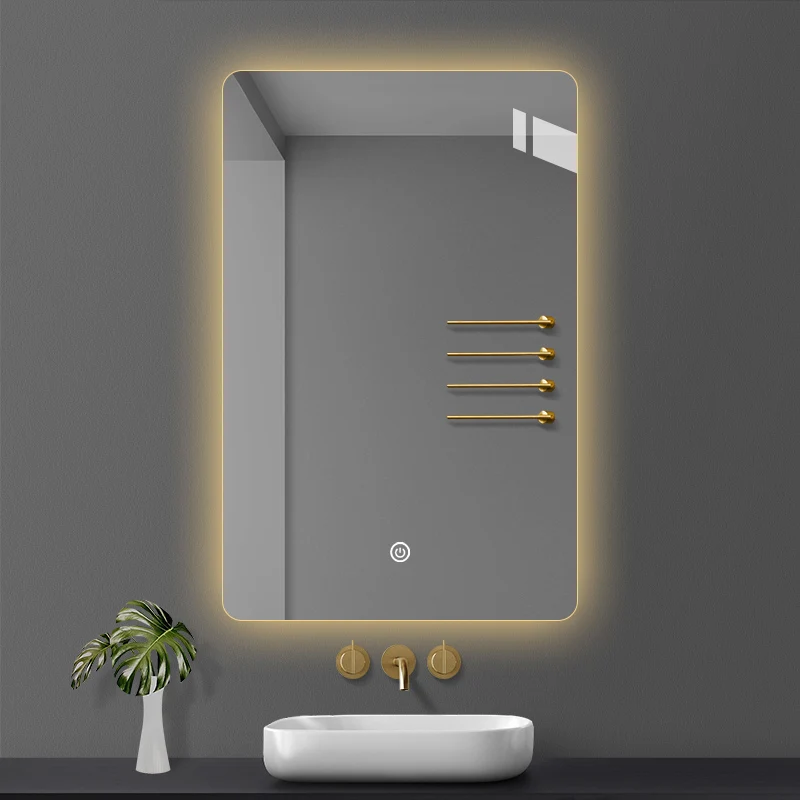 

Wall Mounted Bath Mirrors Shower Makeup Lighting Bath Mirrors Rectangular Luminous Espelhos Com Luzes Athroom Fixture WW50BM