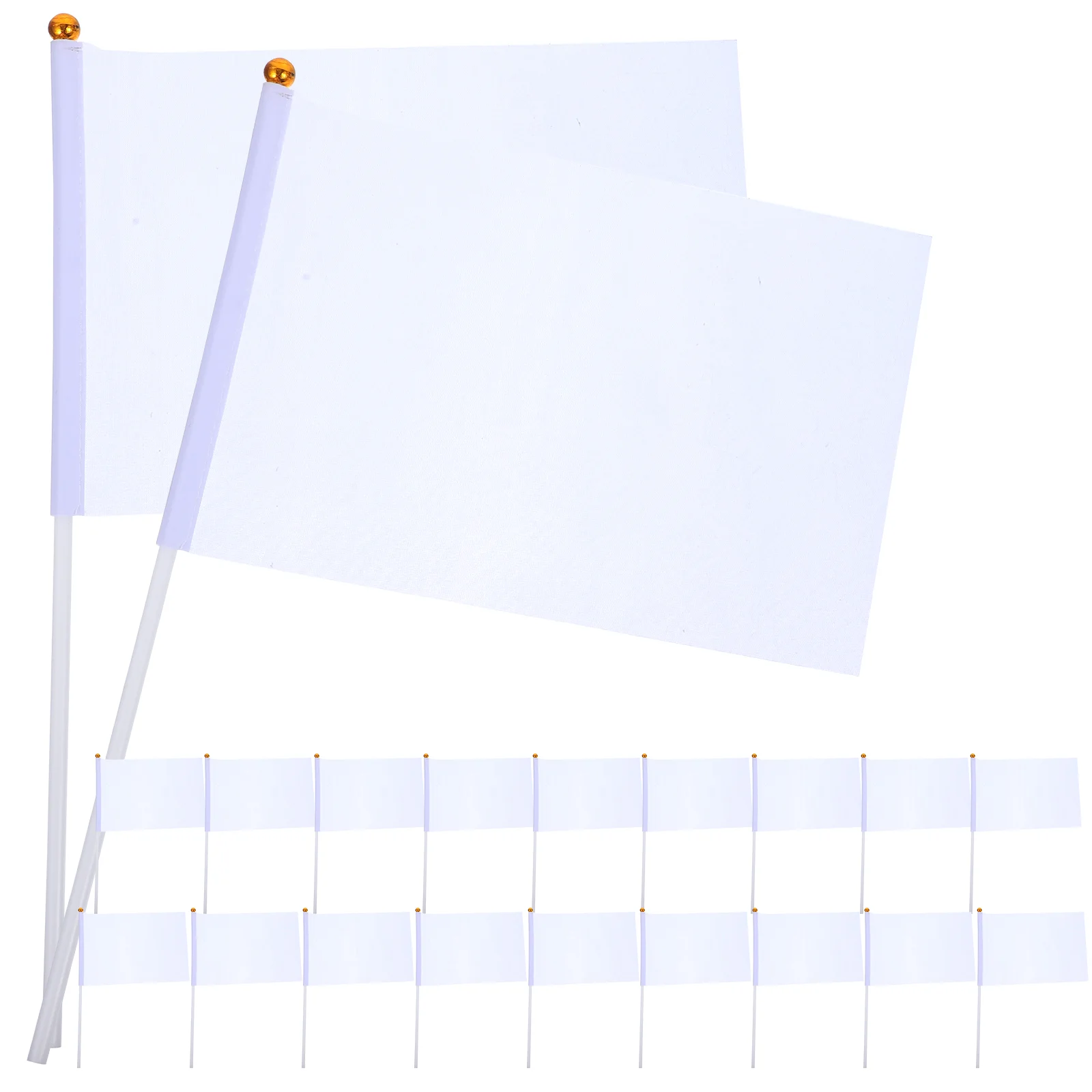 

20 Pcs White Handheld Flag Football Flags White Tags White Banner White Small Flags Miniture Decoration