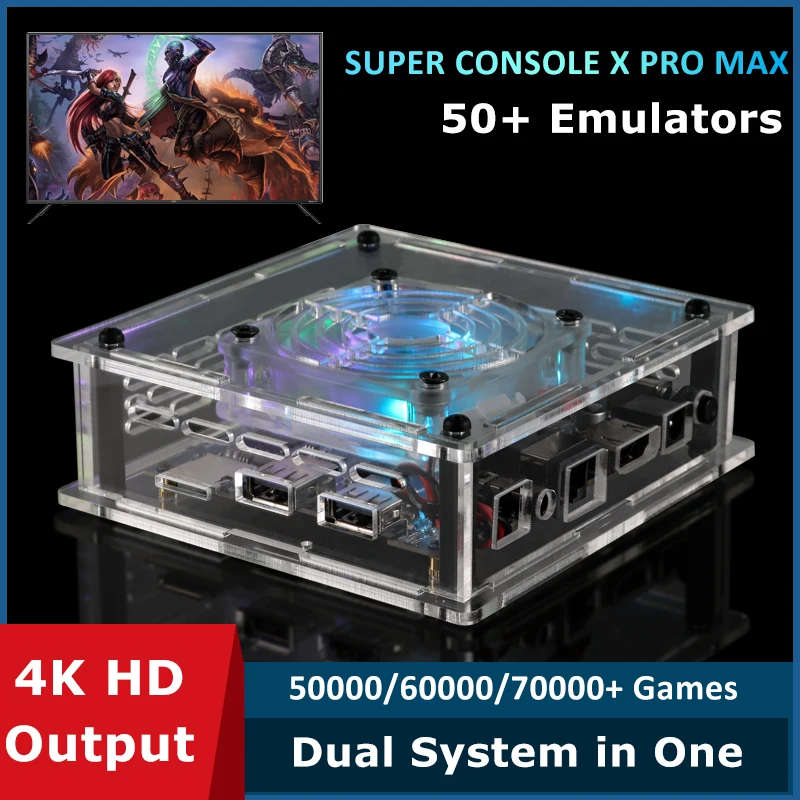 Супер консоль X Pro Max видео игровая Wifi 4K HD для PSP/PS1/N64/DC портативная Ретро ТВ с 50 +