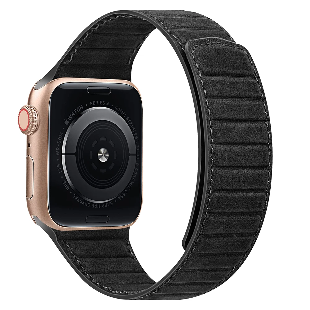 

Leather Strap For Apple watch band 45mm 41mm 44mm 40mm 42mm 38mm Magnetic bracelet iWatch series Ultra 3 4 5 se 6 7 8