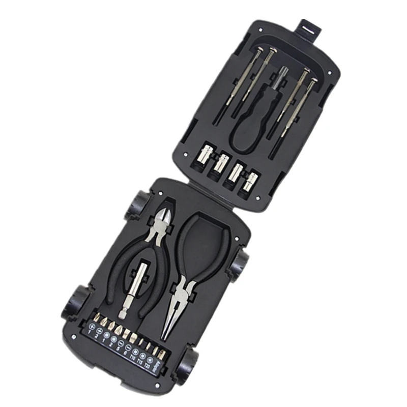 

BEAU-22 In 1 Car Shape Tool Kit Household Hand Tool Box Repair Set Include Screwdriver Bits Pliers Multifunctional Tools