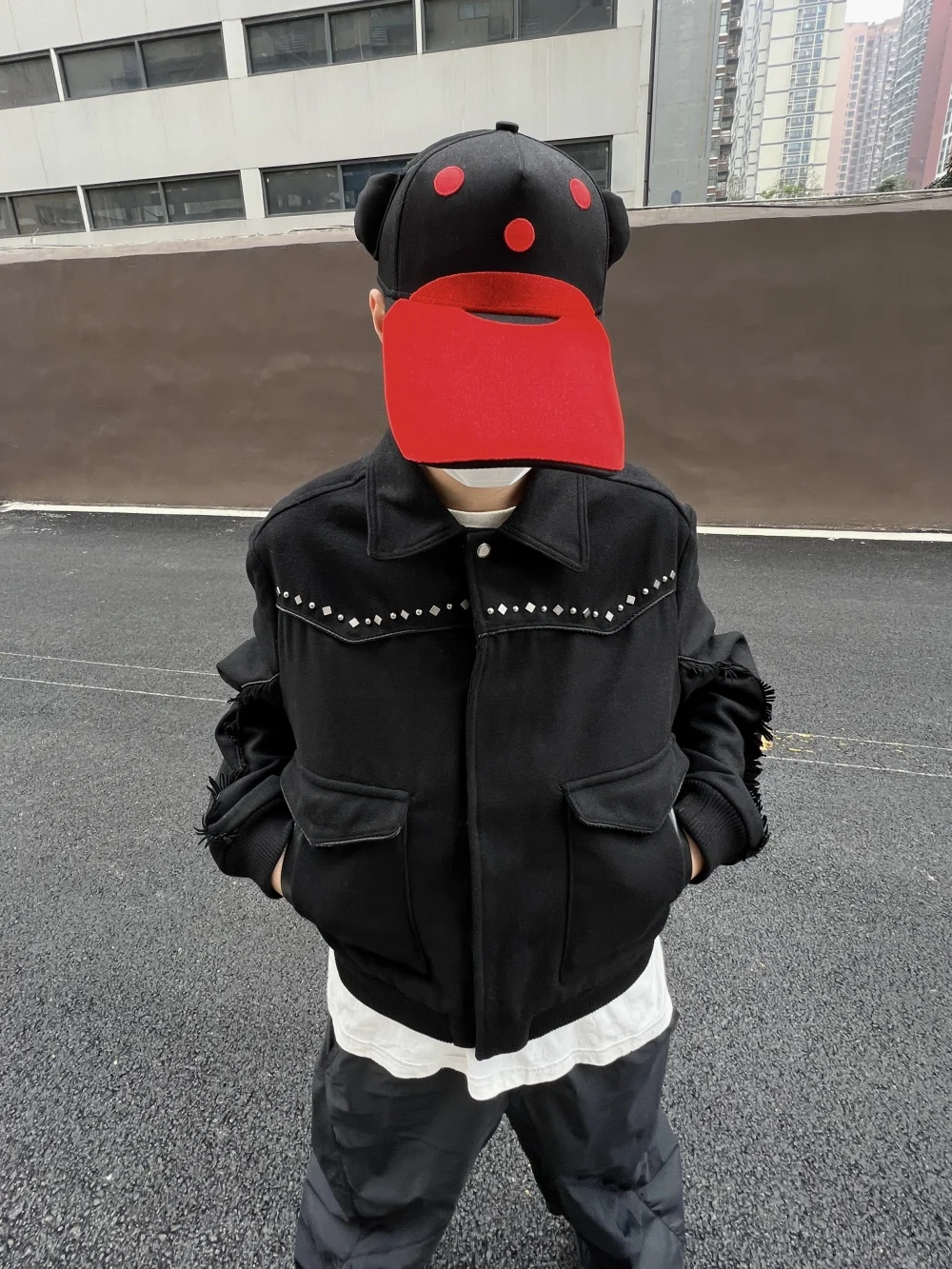 

High Quality Fashion Walter Van Beirendonck Flocked High Street Hip Hop Long Brim Bear Ears Men's Baseball Cap Hats for Women