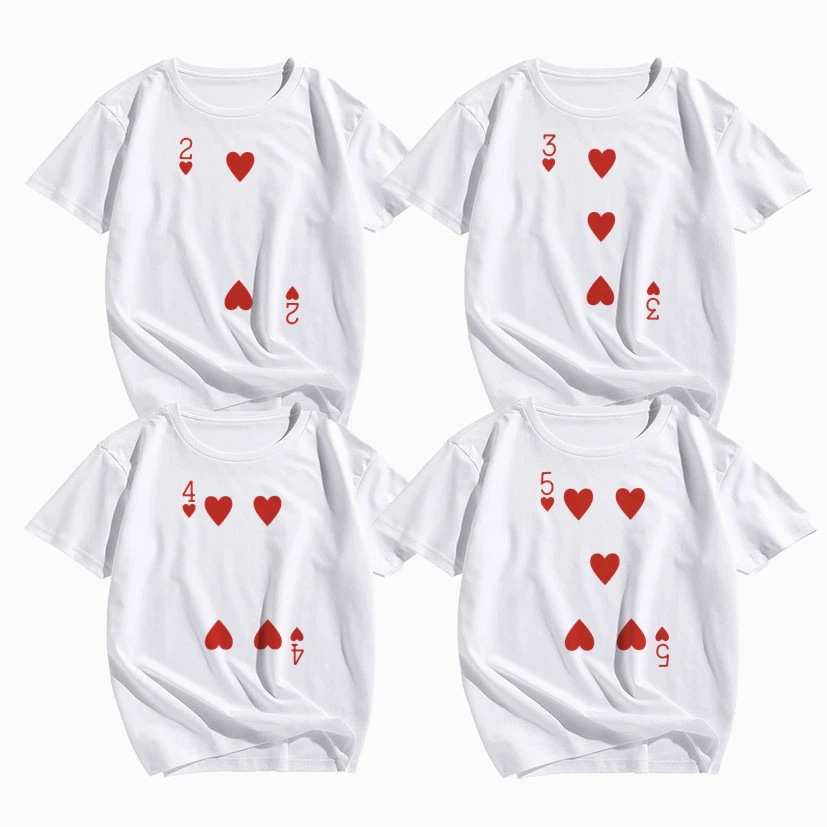

Heart Deck of Cards Party Costume Group Costume T-Shirts Poker Outfit Bridge Cards Women&Men Matching Playing Cards for Casino