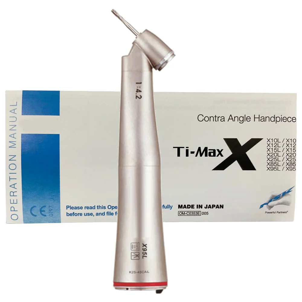 

dental 1:4.2 increasing contra angle red handpiece fiber optic Z45L internal spray 45 degree led contra angle handpiece