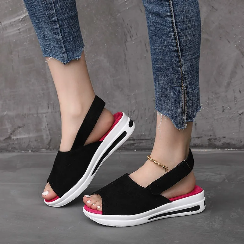

2022 New Summer Women Sandals Sexy Shoes Crystal Casual Woman Flats Buckle Strap Ladies Fashion Beach Shoe Big Size