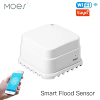 moes wifi water detector leakage sensor alarm leak detector sound tuya smart smart life app flood alert overflow security alexa