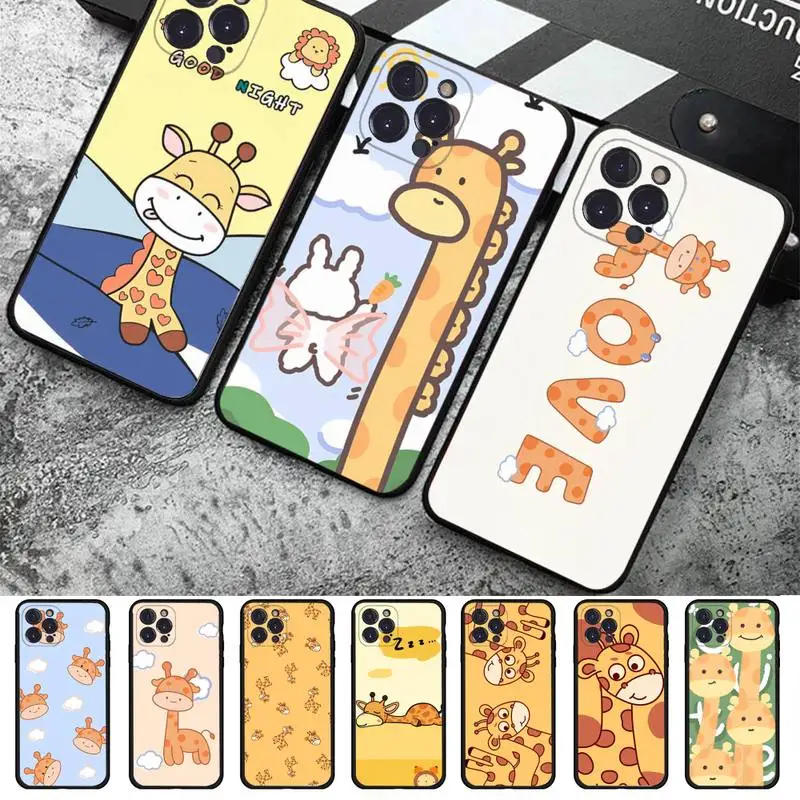 

Ottwn Cute Cartoon Animal Giraffe Phone Case For iPhone 14 11 12 13 Mini Pro XS Max Cover 6 7 8 Plus X XR SE 2020 Funda Shell