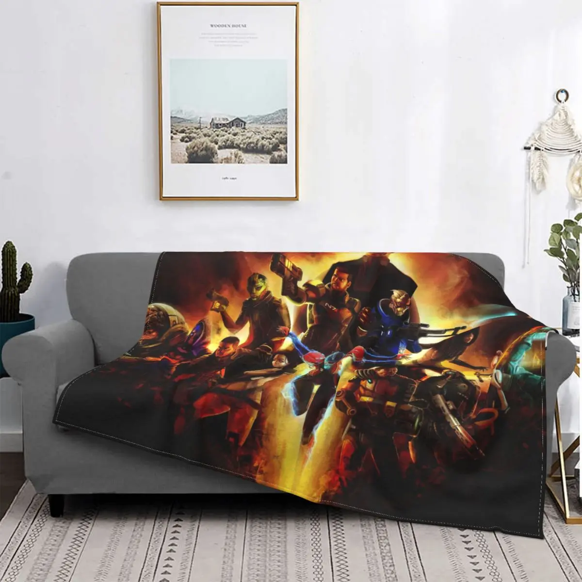 

Mass Effect Asari Game Blankets Coral Fleece Plush Decoration Bedroom Bedding Couch Bedspread