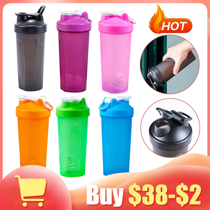 600ml Protein Powder Shaker Bottle Leak Proof Water Bottle for Gym Fitness Training Sport Shaker Mixing Cup with Scale