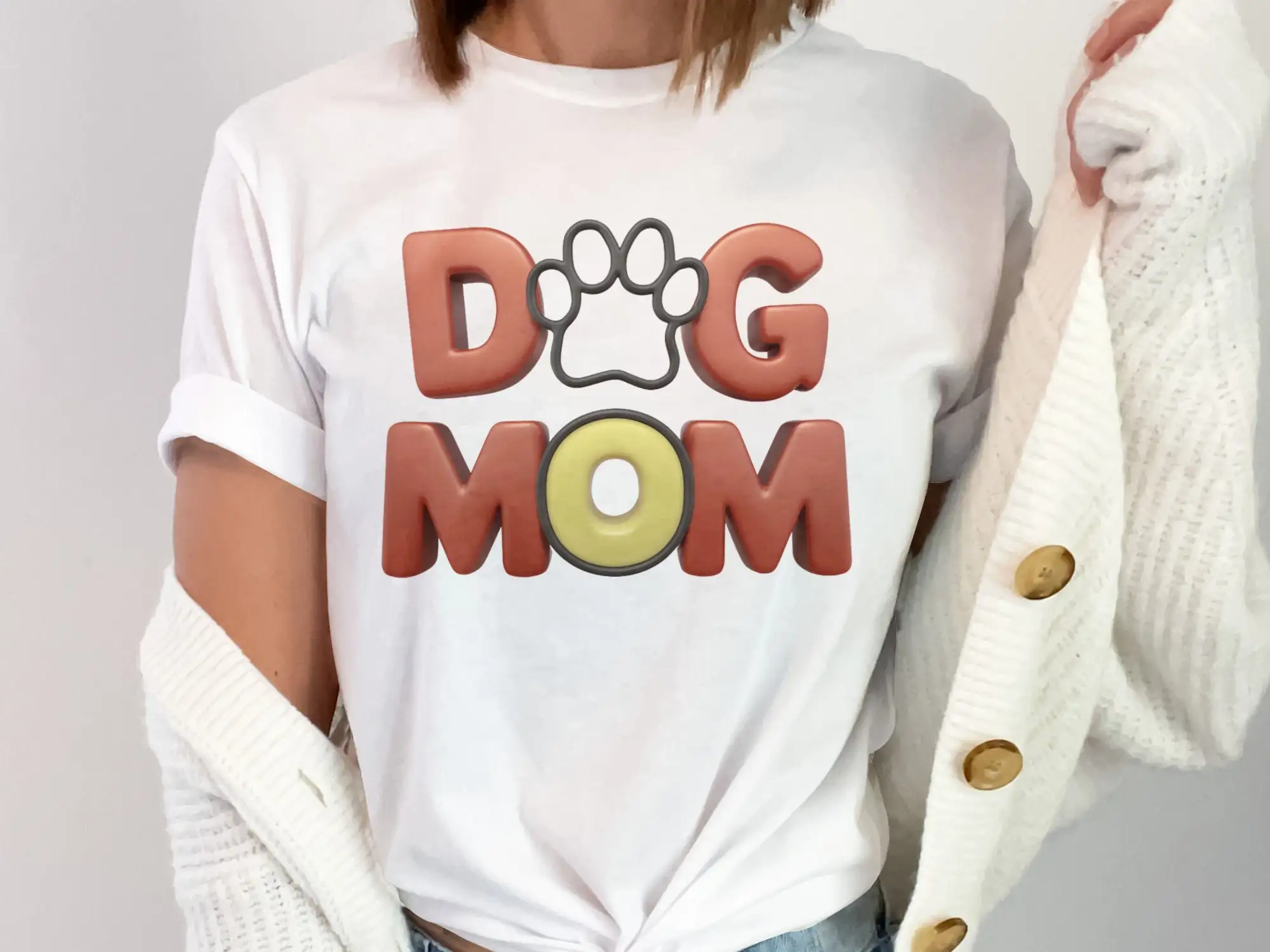 Футболка с принтом Собачья мама на День Матери