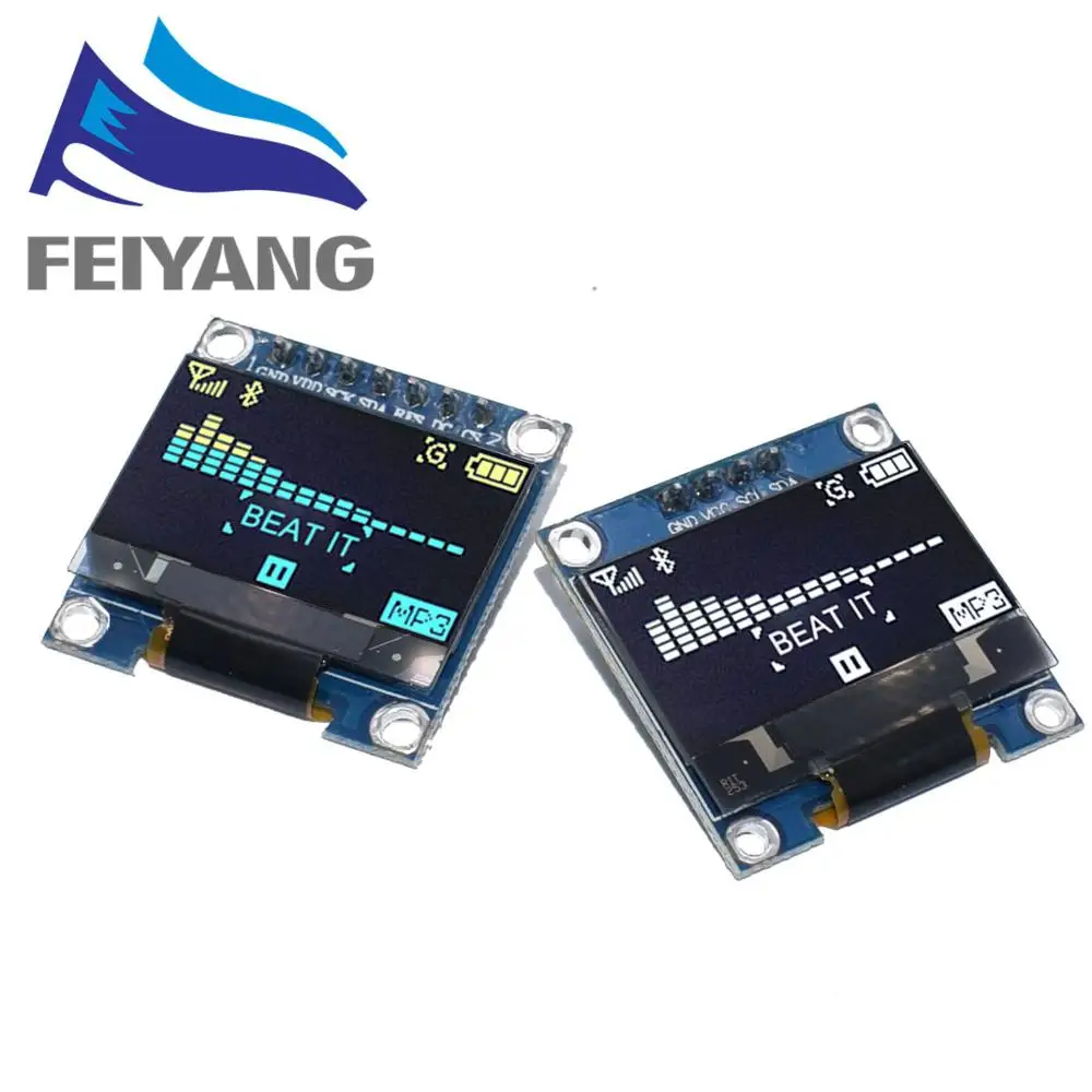 4pin 7pin белый/синий/желтый синий цвет 0 96 дюймов 128X64 OLED модуль дисплея для Arduino &quotIIC