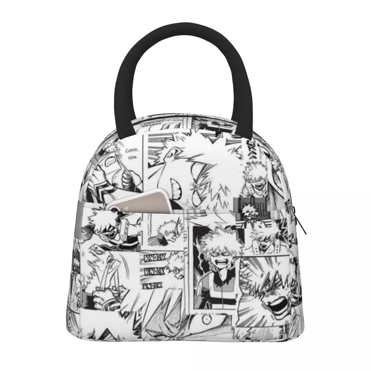 

Angry Bakugou Katsuki коллаж сумка для обеда Эстетическая коробка для обеда для девочек Портативная сумка-холодильник на молнии с принтом сумки для е...