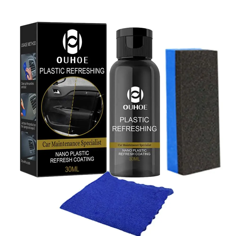 

30 мл/50 мл средство для освежающего покрытия пластмасс, средство для восстановления автомобиля, чистящее средство для ремонта пластиковых деталей, средство для экстерьера автомобиля